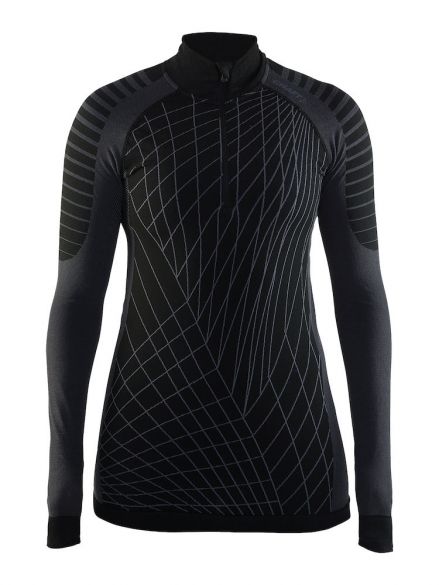 Craft Active intensity zip Langarm Unterwäsche Schwarz/Granite Damen 1905334-999985