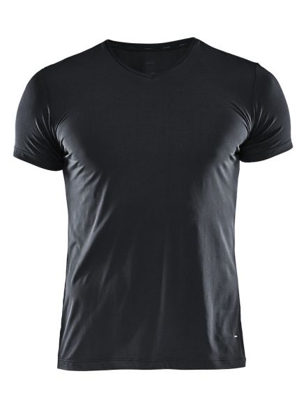 Craft Essential V-neck Kurzarm Unterhemd Schwarz Herren 1906053-999000