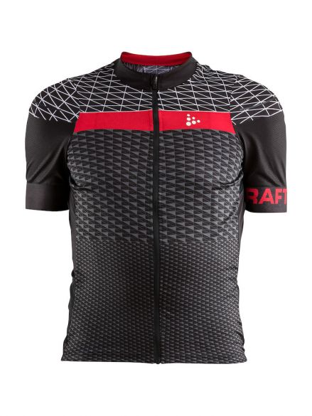 Craft Route Radtrikot Kurzarm Schwarz/Rot Herren 1906089-999430