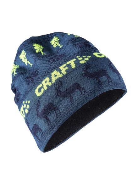 Craft Retro knit Mütze Blau/Gelb 1906511-677391
