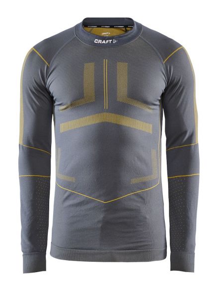 Craft Active Intensity CN Langarm Unterwäsche Grau/Gelb Herren 1907933-995557