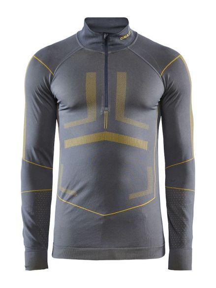 Craft Active Intensity zip Langarm Unterwäsche Grau/Gelb Herren 1907934-995557