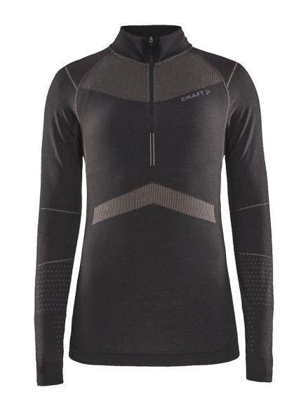 Craft Active Intensity zip Langarm Unterwäsche Schwarz/Rosa Damen 1907938-995704