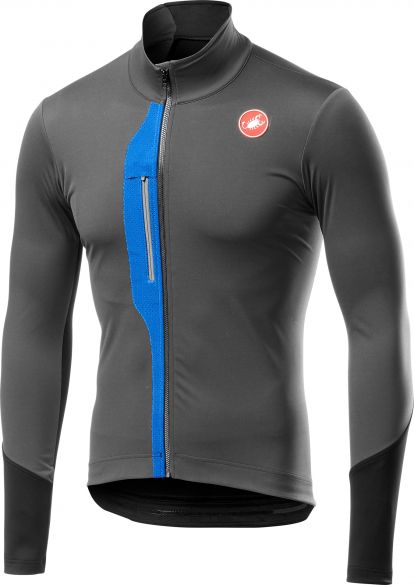 Castelli Trasparente V Radtrikot Langarm Grau/Blau Herren 19509-030