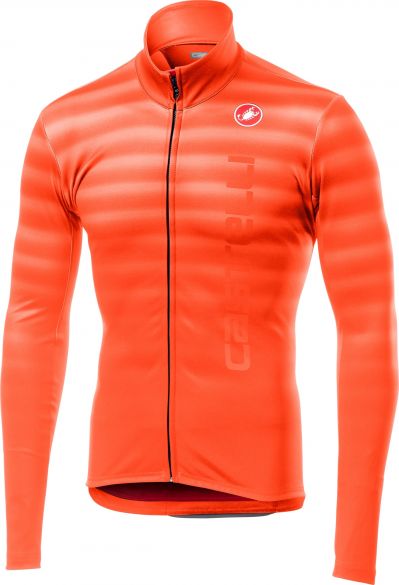Castelli Scossa FZ lange Ärmel Radtrikot Orange Herren 19510-034
