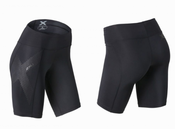 2XU Mid-rise Kompression Short Schwarz/Grau Damen WA3027bBLK/DRF