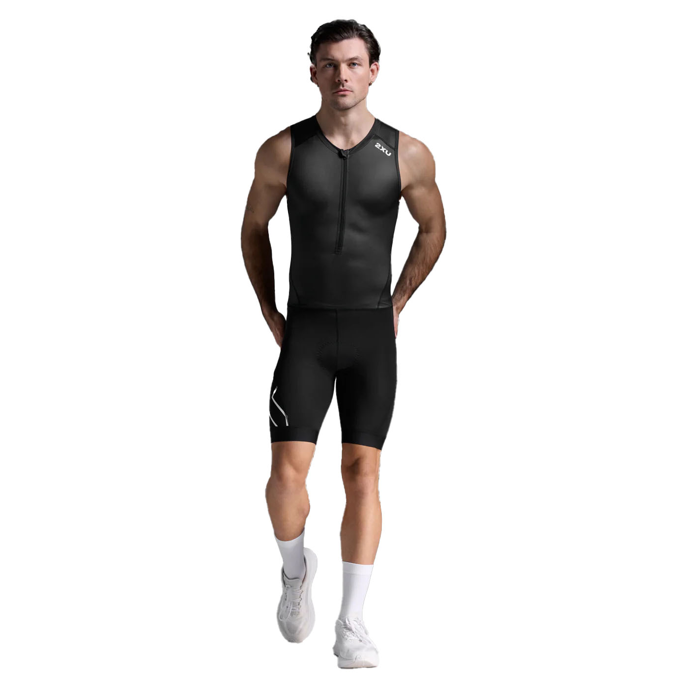 2XU Core Trisuit Armellos Rot/Blau Herren MT7398D-BLK/WHT