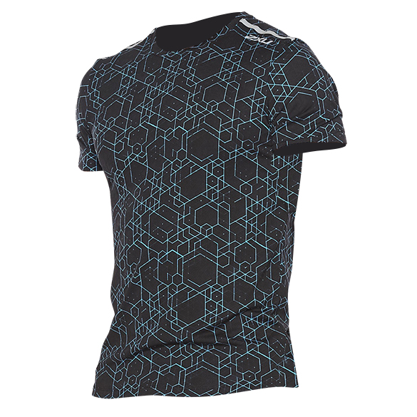 2XU GHST Laufshirt Kurzarm Schwarz/Blau Herren MR6210a-MXBSRF
