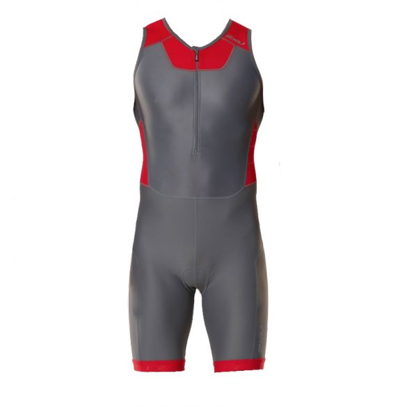 2XU X-vent Front Zip Trisuit Grau/Rot Herren MT4354dCHR/TRD