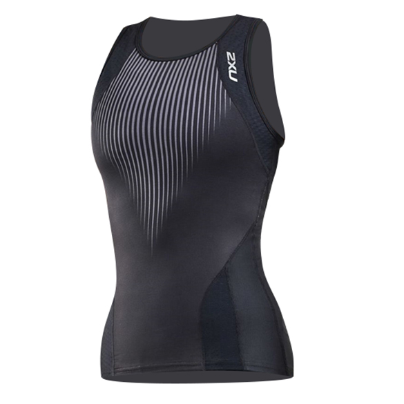 2XU Perform Ärmellos Tri Top Schwarz/Shadow Damen WT5536a-BLK/SDW
