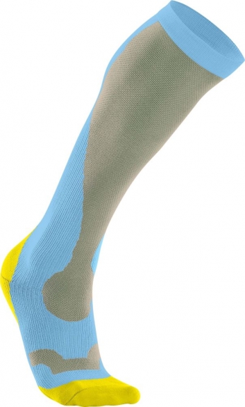 2XU Performance Kompressions socks Blau/Gelb WA2443eTRQ/FSO