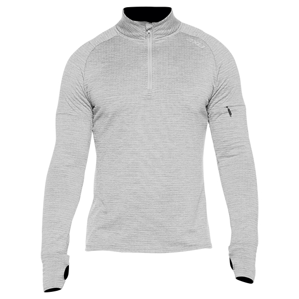 2XU Pursuit Thermal 1/4 Zip Laufshirt langer Ärmel Grau Herren MR6231a-GRMSRF