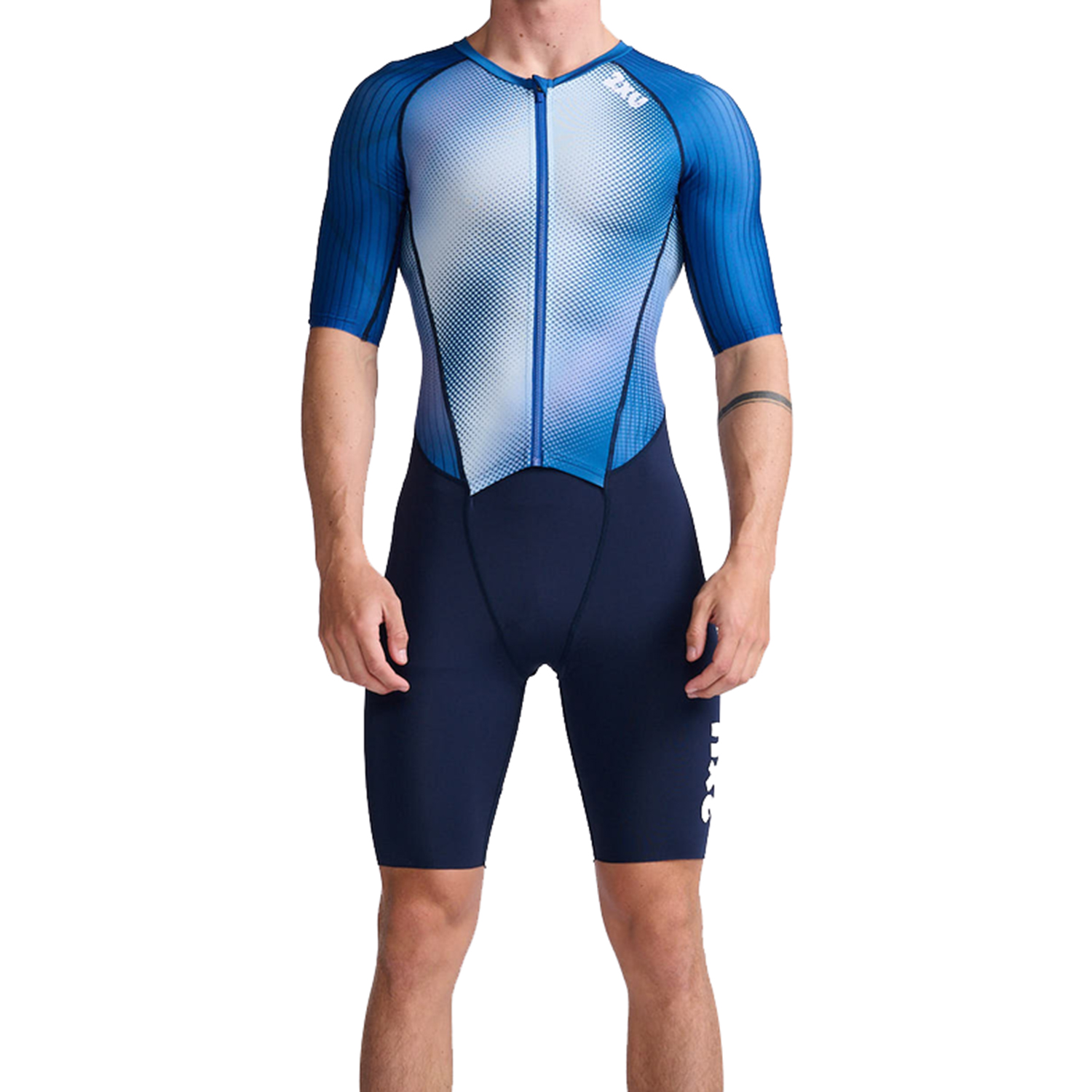 2XU Aero Trisuit kurzarm Weiss/Blau Herren MT6426d-MDN/WHT