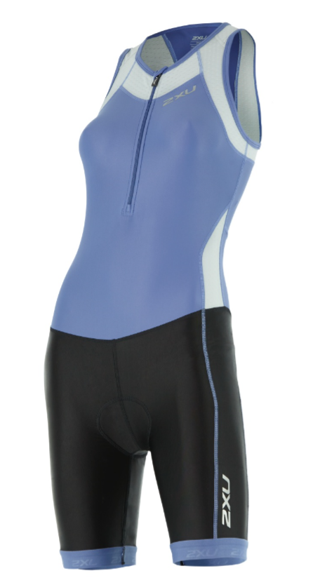 2XU X-vent Front Zip Trisuit Blau/Schwarz Damen WT4365dCBU/BLK