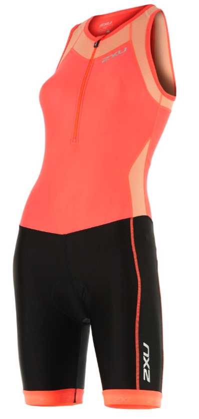 2XU X-vent Front Zip Trisuit Orange/Schwarz Damen WT4365dFCL/BLK