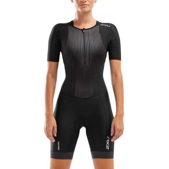 2XU Perform Kurzarm Trisuit Schwarz Damen WT6060D-BLK/SDW