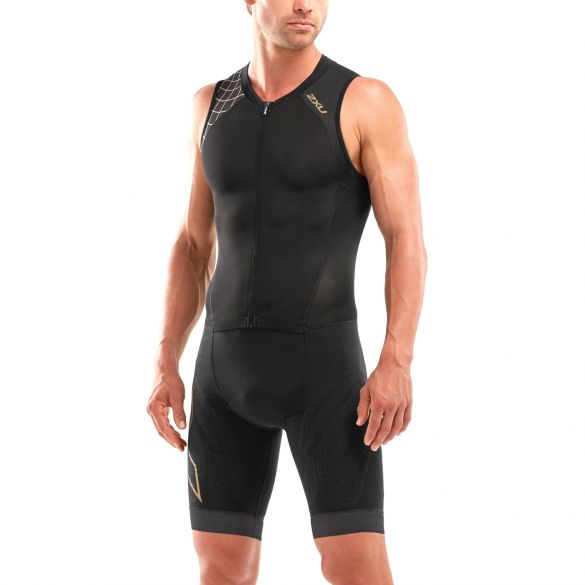 2XU Compression Ärmellos Trisuit Schwarz/Gold Herren MT5517D-BLK/GLD-VRR