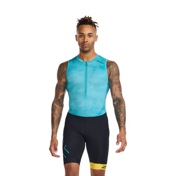2XU Core Trisuit Armellos Blau/Schwarz Herren MT6437d-BLK/PAC