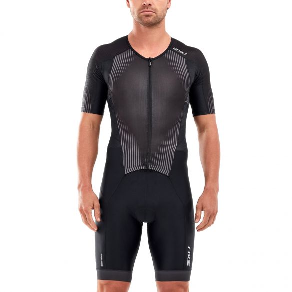 2XU Perform Kurzarm Trisuit Schwarz Herren MT5525D-BLK/SDW-VRR