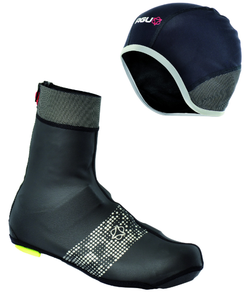 Agu Nova hivis Überschuhe + Nova hivis Helmkappe Schwarz Unisex 403264+474112