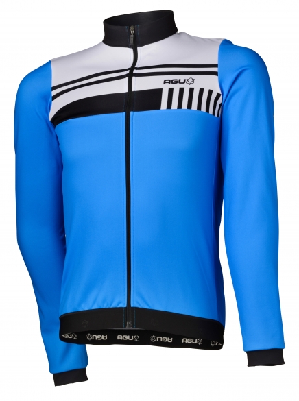 Agu Naro Radtrikot lange Ärmel Blau/weiß Herren 440596