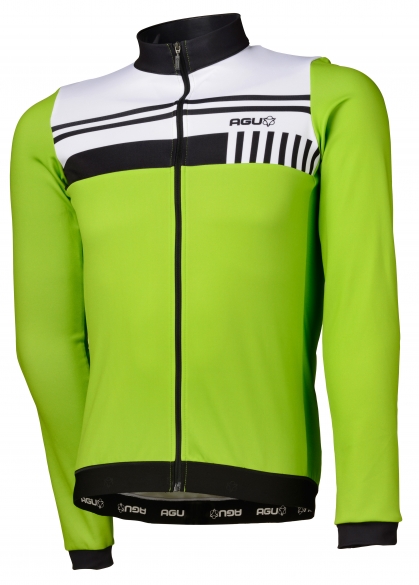 Agu Naro Radtrikot lange Ärmel Grün/weiß Herren 440597