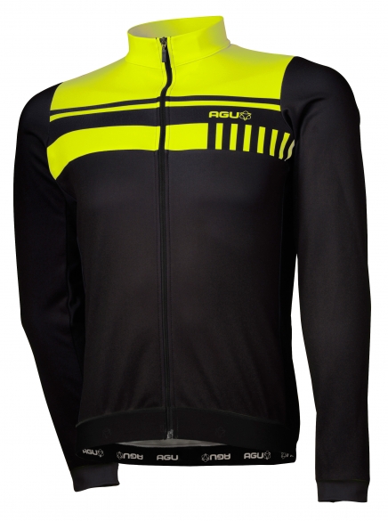 Agu Naro Radtrikot lange Ärmel Schwarz/gelb (fluo) Herren 440600