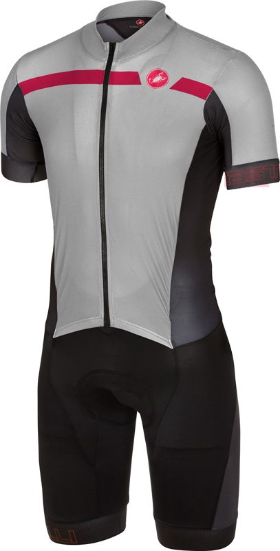 Castelli Velocissimo Sanremo Speedsuit Grau/Schwarz/Rot Herren 16005-080