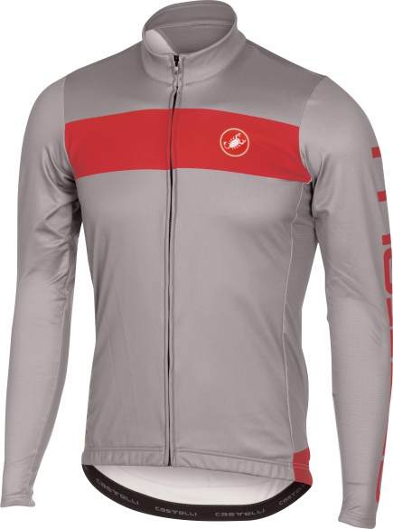 Castelli Raddoppia jersey FZ Grau/Rot Herren 16518-080 CA16518-080