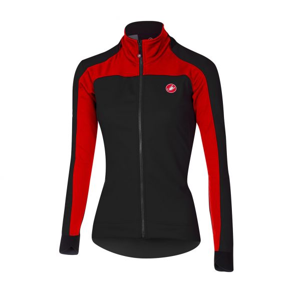 Castelli Mortirolo 2 W lange Ärmel Jacket Schwarz/Rot Damen 16541-123