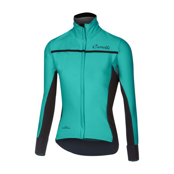 Castelli Trasparente 3 W Radtrikot lange Ärmel Türkis Damen 16544-092