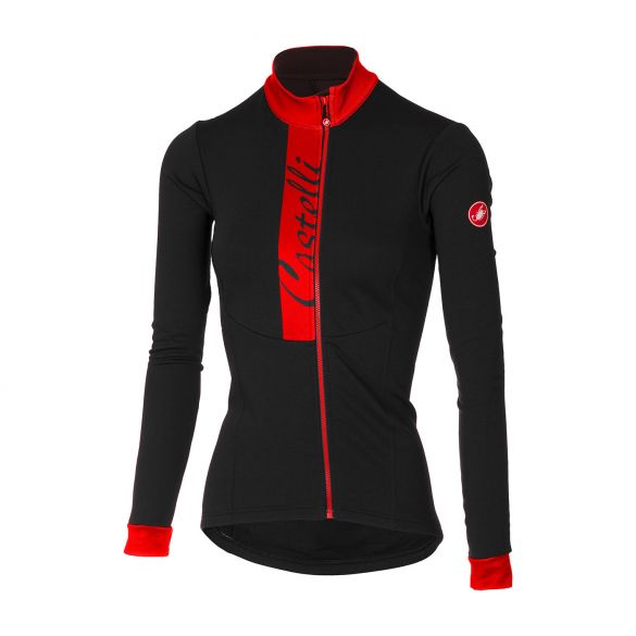 Castelli Sorriso Radtrikot lange Ärmel Schwarz/Rot Damen 16548-852