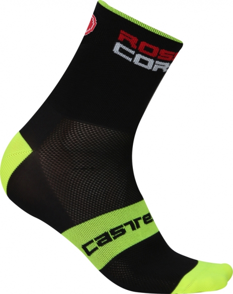 Castelli Rosso corsa 6 Fahrradsocken Schwarz/Gelb Herren 17036-131
