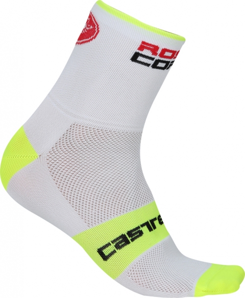 Castelli Rosso corsa 9 Fahrradsocken Weiß/Gelb Herren 17035-132