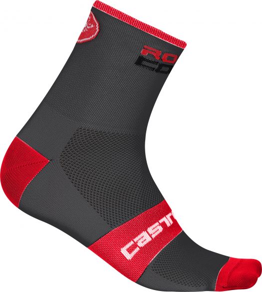 Castelli Rosso corsa 13 Fahrradsocken Anthrazit/Rot Herren 17034-923