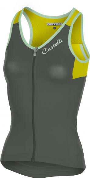 Castelli Solare ärmellos Top Grau/Gelb Fluo Damen 17064-089