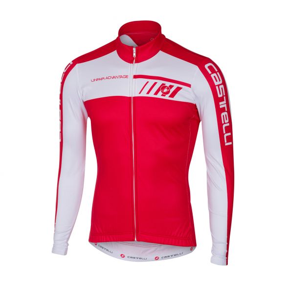 Castelli Velocissimo 2 Radtrikot lange Ärmel Rot/Weiß Herren 17512-230
