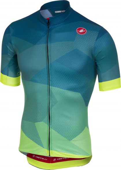 Castelli Flusso jersey Kurzarmtrikot Blau/Gelb Fluo Herren 18013-933