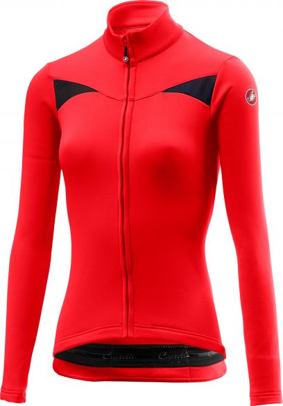 Castelli Sinergia Radtrikot lange Ärmel Rot Damen 18545-023