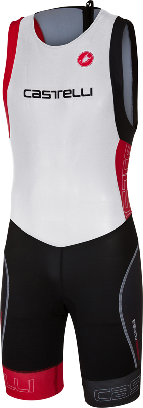 Castelli Short Distance Tri Suit Ärmellos Weiß/Rot Herren 17097-123