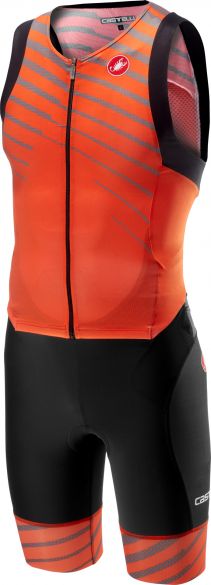 Castelli Free sanremo Trisuit Ärmellos Schwarz/Orange Herren 18108-034
