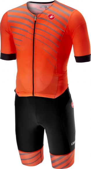 Castelli Free sanremo Trisuit Kurzen Ärmel Schwarz/Orange Herren 18109-034