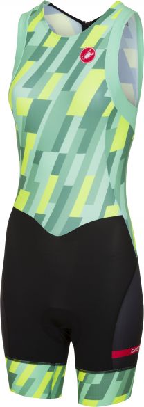 Castelli Free W tri ITU suit Rückreißverschluss Ärmellos Mint/Gelb/Schwarz Damen 18119-060-VRR