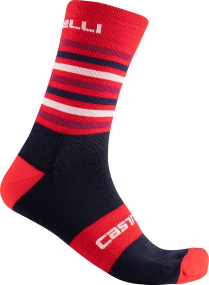 Castelli Gregge 15 Radsocken Rot/Blau Herren 17560-023