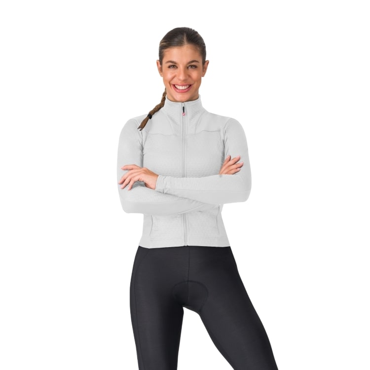 Castelli Sfida 3 Radtrikot Langarm silver gray damen 4525536-870