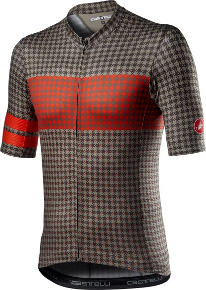 Castelli Maison Kurzarmtrikot Dunkelgrun/Rot Herren 21017-364