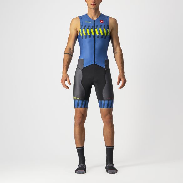 Castelli Free Sanremo 2 Trisuit ärmellos Blau Herrren 8622090-417