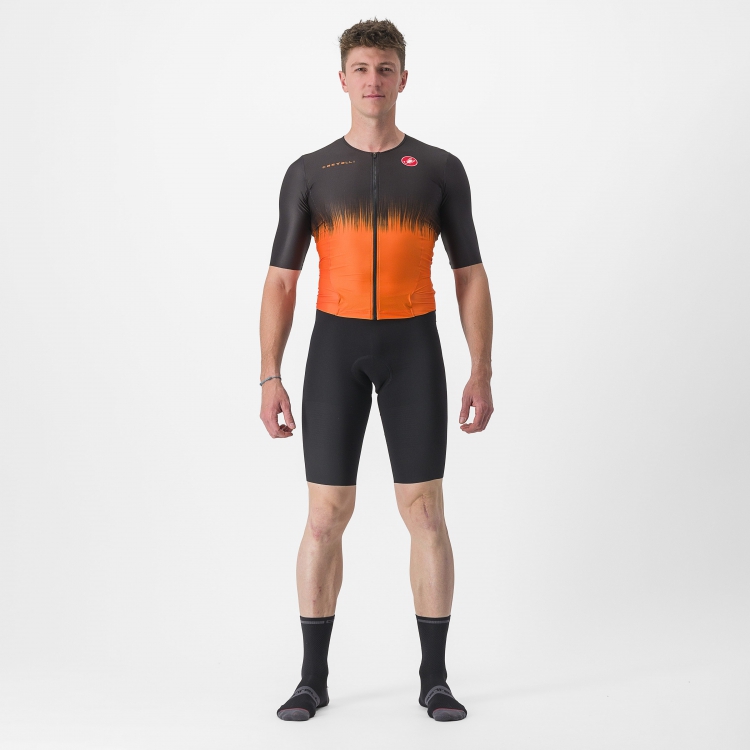 Castelli Sanremo Ultra speed suit Trisuit Kurzarm Schwarz/Orange Herren  8623079-034