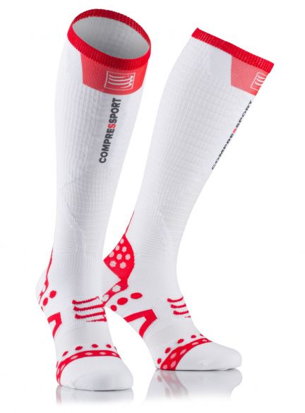 Compressport Fullsocks ultralight racing Kompressionsstrümpfe Weiß FSUL102-00VRR