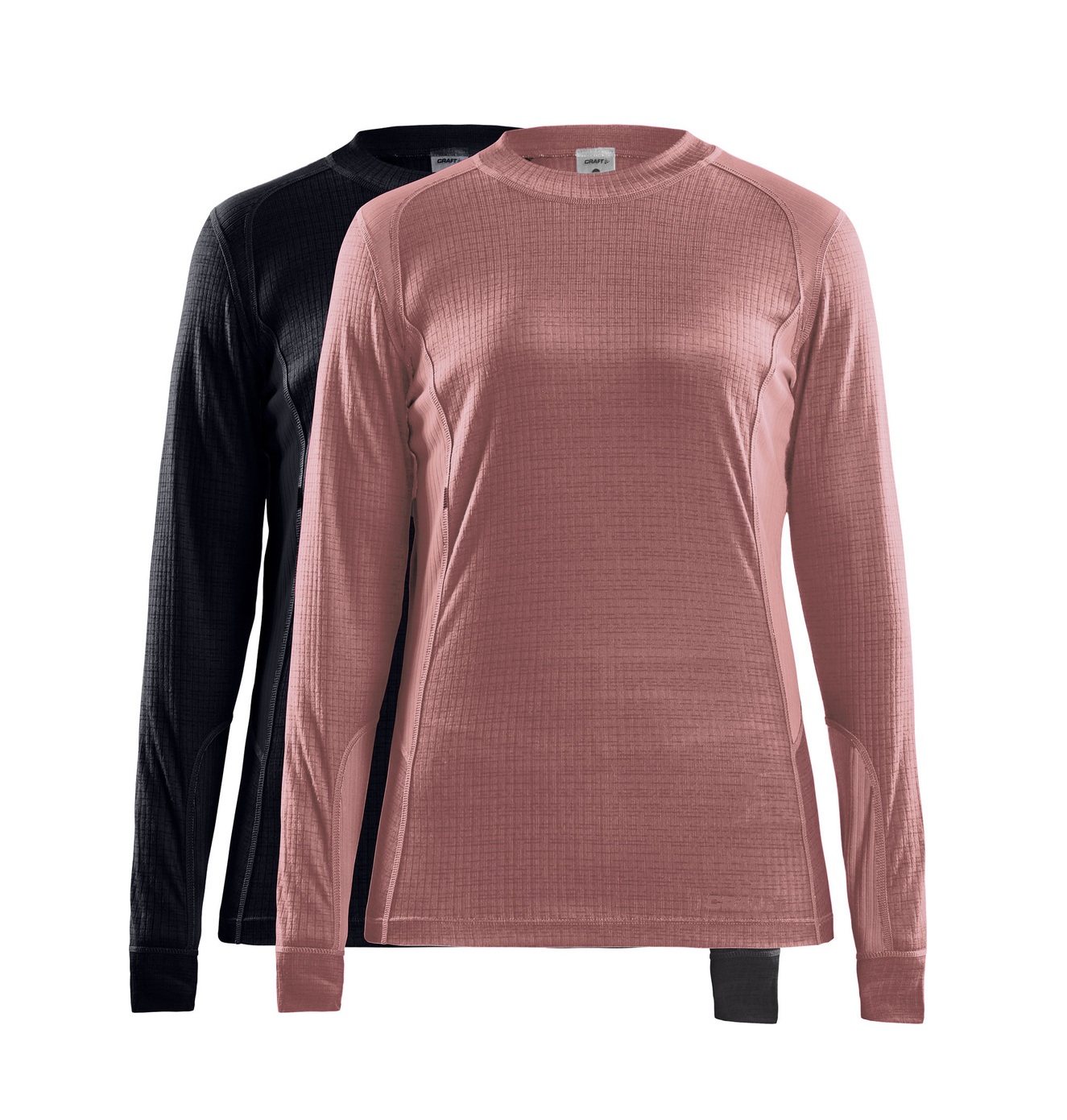 Craft Core Dry Unterhemd 2-Pack Lange Ärmel Schwarz/Rosa Damen 1911945-999473
